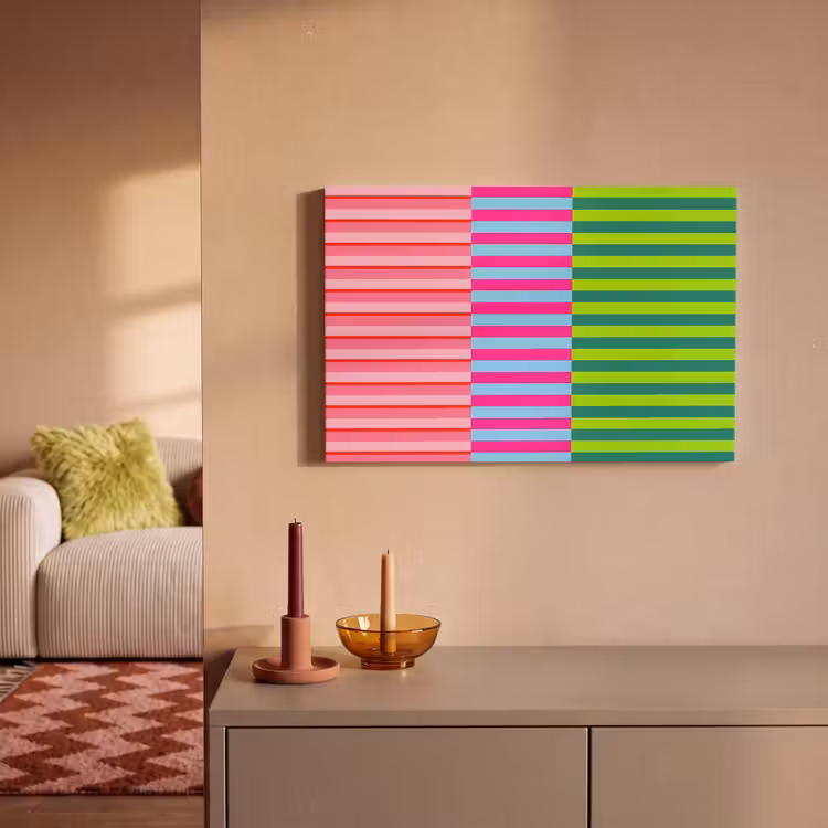 Canvas schilderij - Patroon - Strepen - Modern - Abstract - Kleurrijk — 1