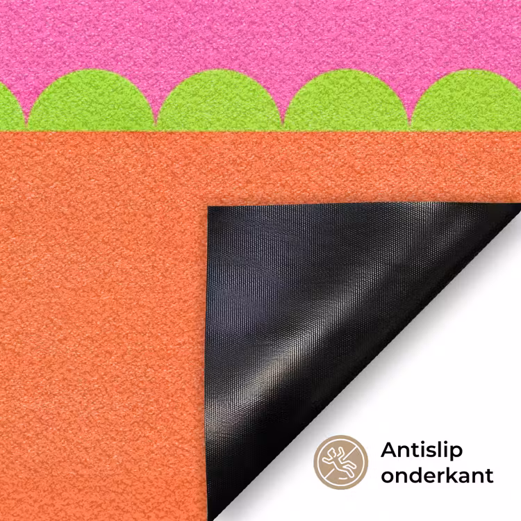 Deurmat - Abstract - Geometrisch - Kleurblokken - Roze - Oranje — 6