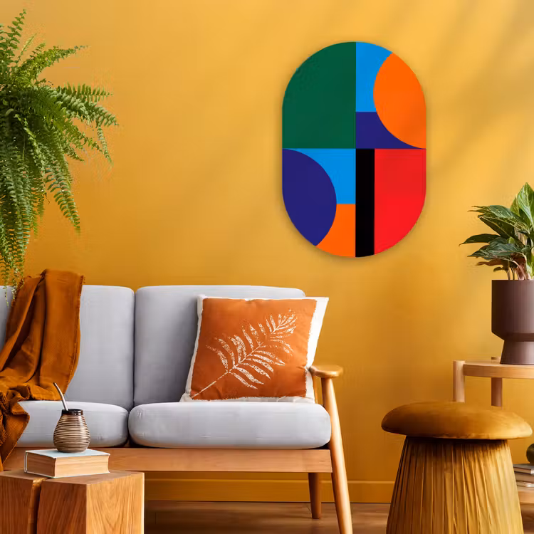 Muurovaal - Geometrisch - Abstract - Vormen - Kleurrijk - Modern — 1