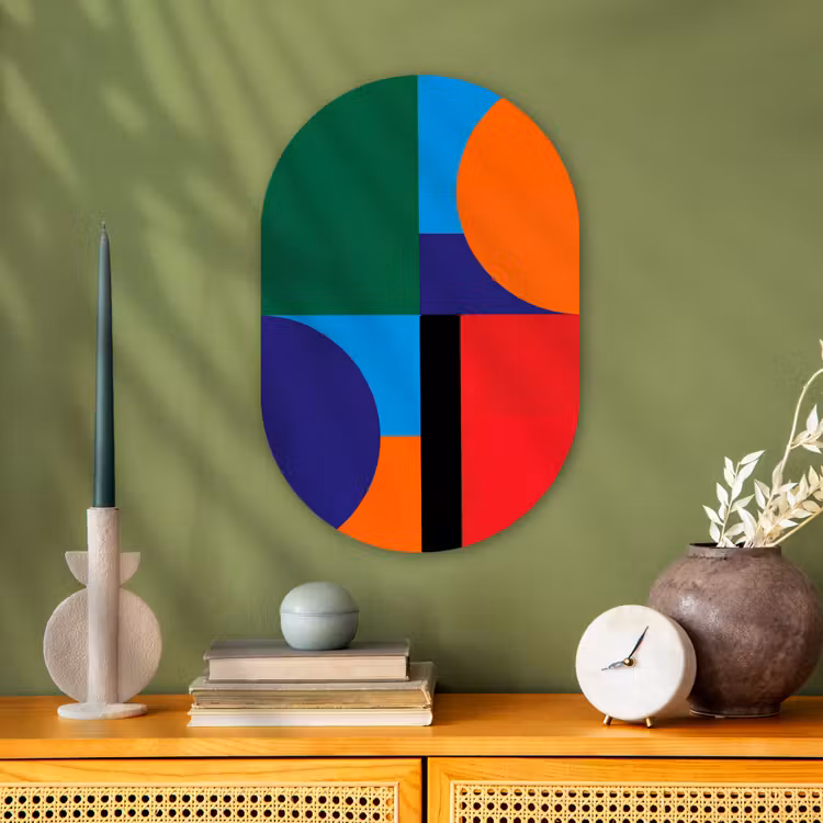 Muurovaal - Geometrisch - Abstract - Vormen - Kleurrijk - Modern — 2