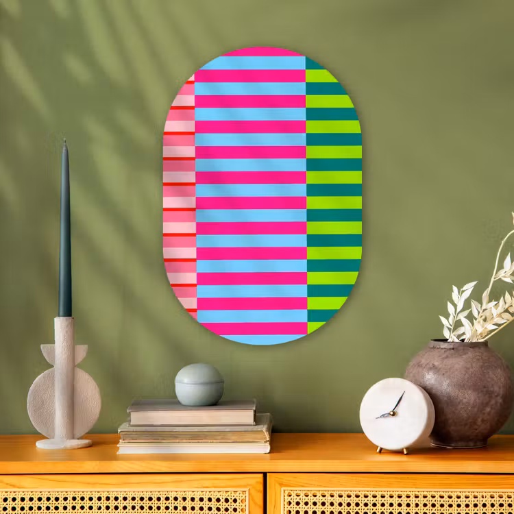 Muurovaal - Patroon - Strepen - Modern - Abstract - Kleurrijk — 2