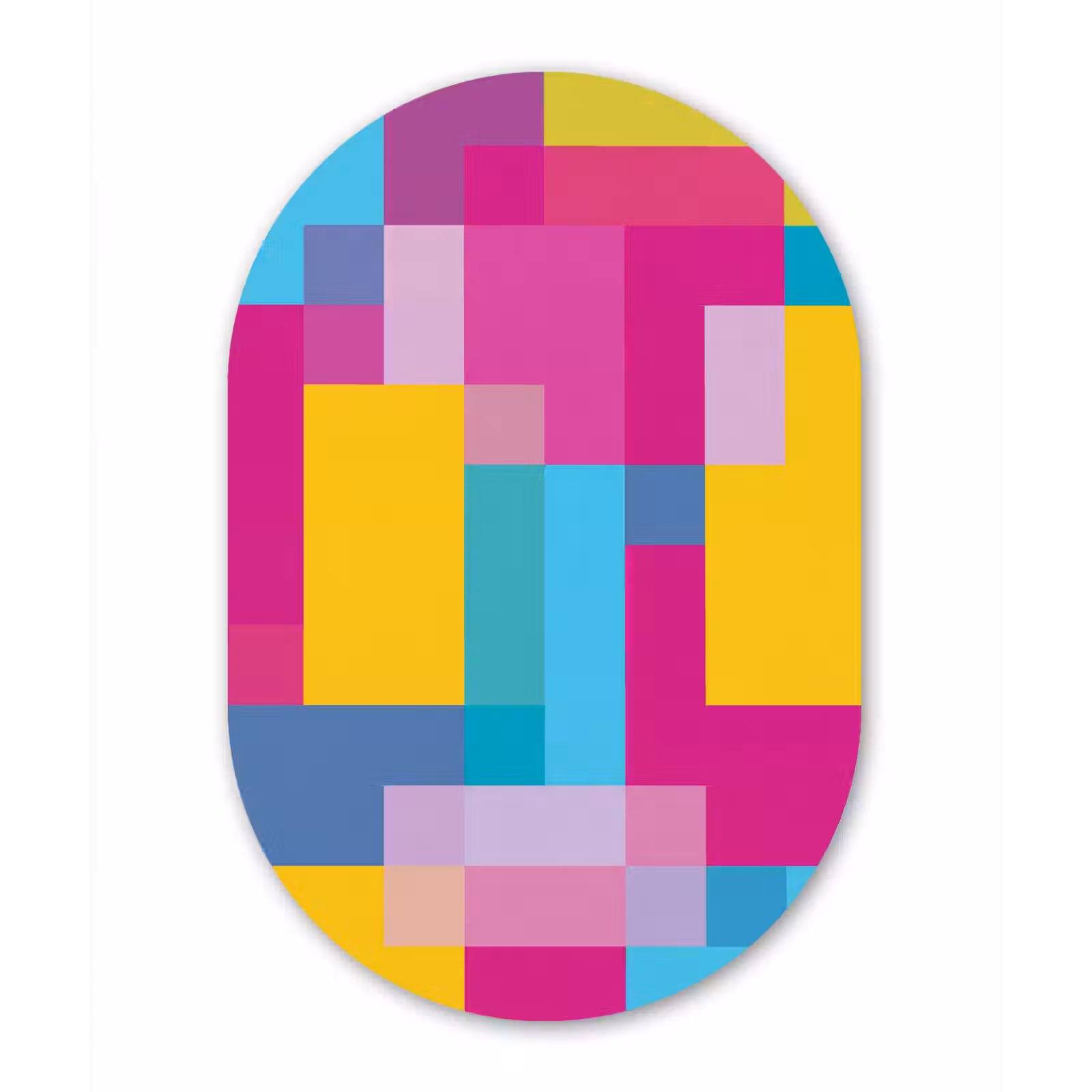 Muurovaal glas - Abstract - Geometrisch - Kunst - Kleurrijk - Modern — 1