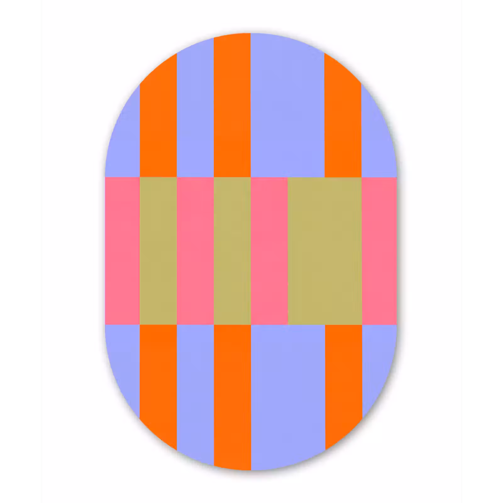 Muurovaal glas - Abstract - Patroon - Geometrisch - Kleurrijk - Modern — 1