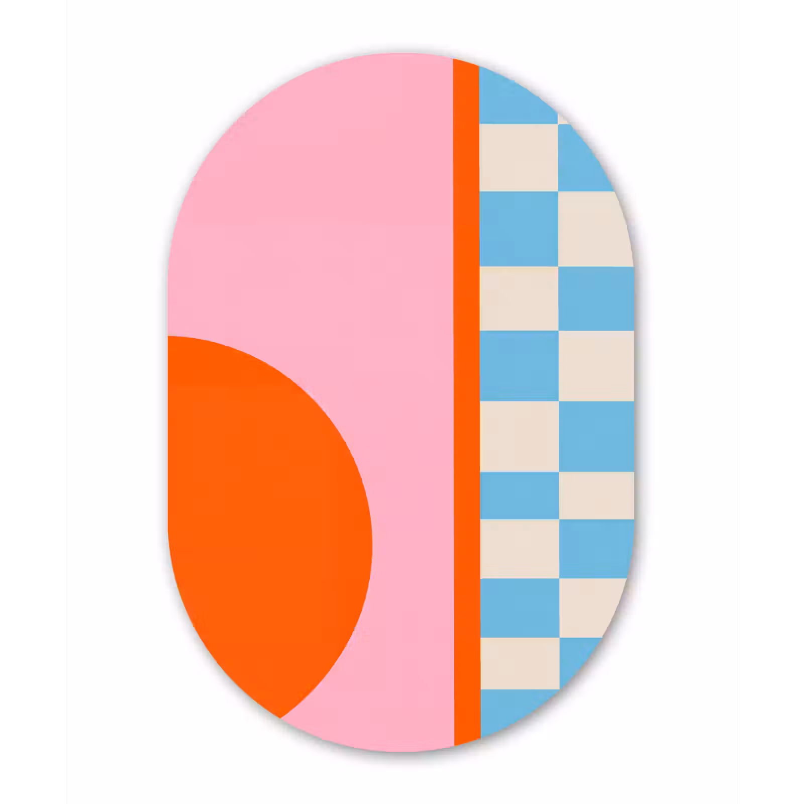 Muurovaal glas - Abstract - Vormen - Geometrisch - Modern - Kleurrijk — 1