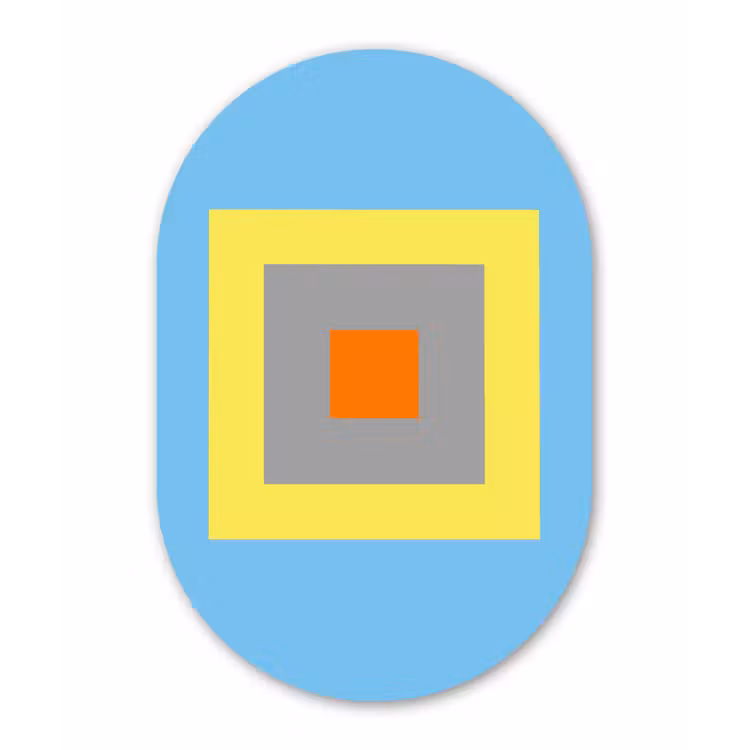 Muurovaal glas - Abstract - Geometrisch - Kleurrijk - Modern - Vormen — 1