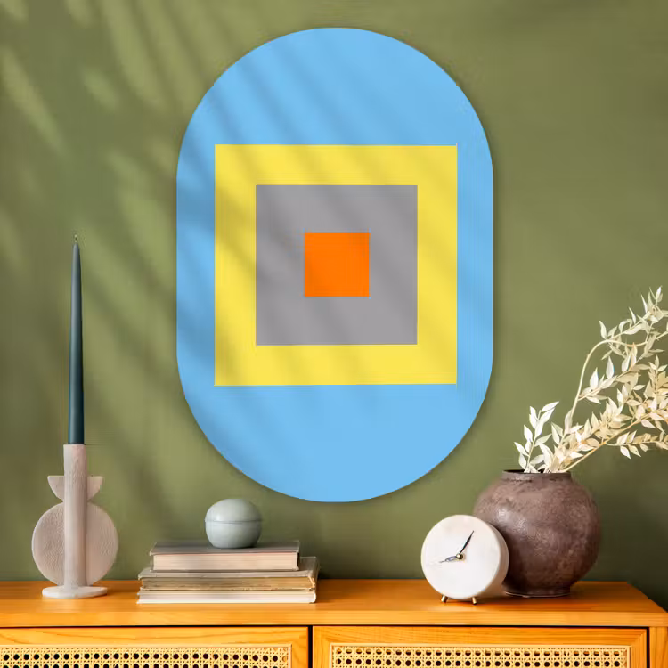 Muurovaal glas - Abstract - Geometrisch - Kleurrijk - Modern - Vormen — 2