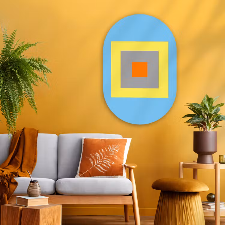 Muurovaal glas - Abstract - Geometrisch - Kleurrijk - Modern - Vormen — 3