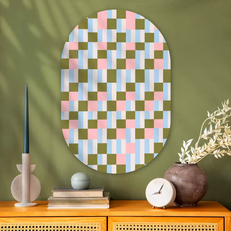 Muurovaal glas - Patroon - Geometrisch - Abstract - Kleurrijk - Modern — 2