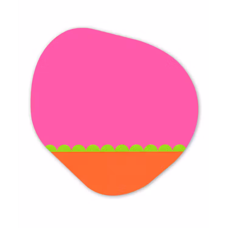 Organisch schilderij glas - Abstract - Geometrisch - Kleurblokken - Roze - Oranje — 1