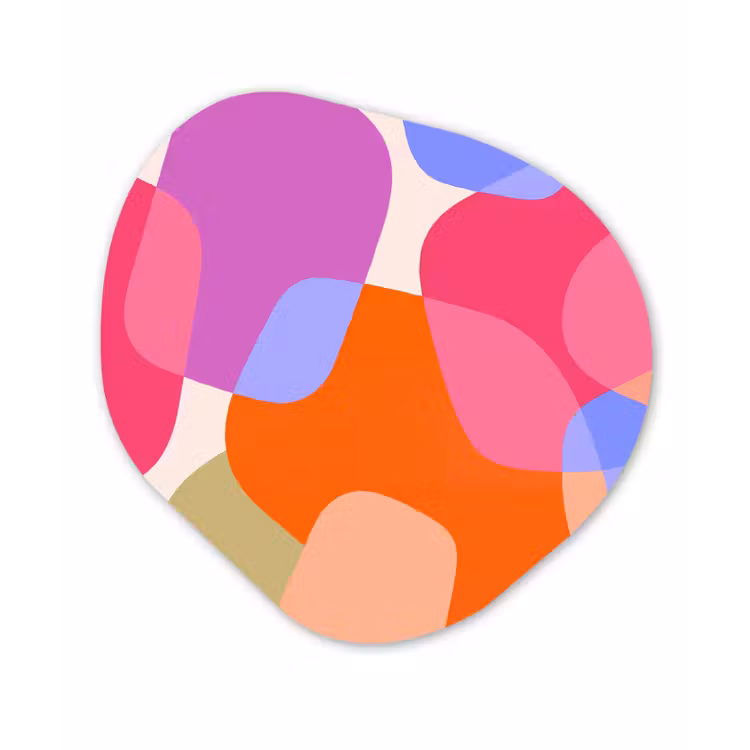 Organisch schilderij glas - Abstract - Vormen - Modern - Kleurrijk — 1