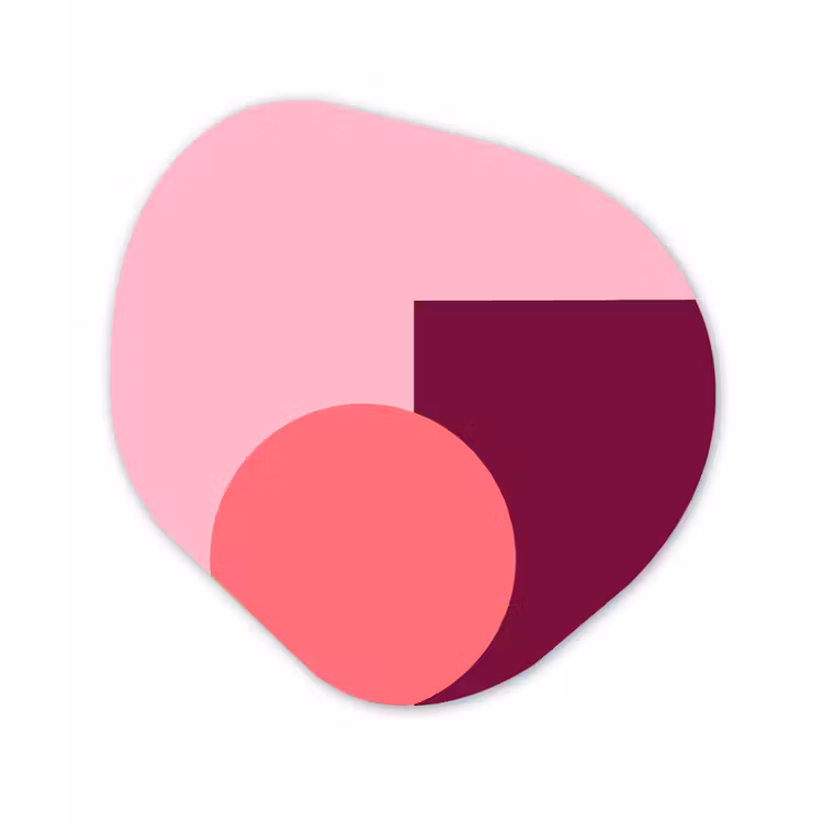 Organisch schilderij glas - Abstract - Vormen - Roze - Modern - Design — 1