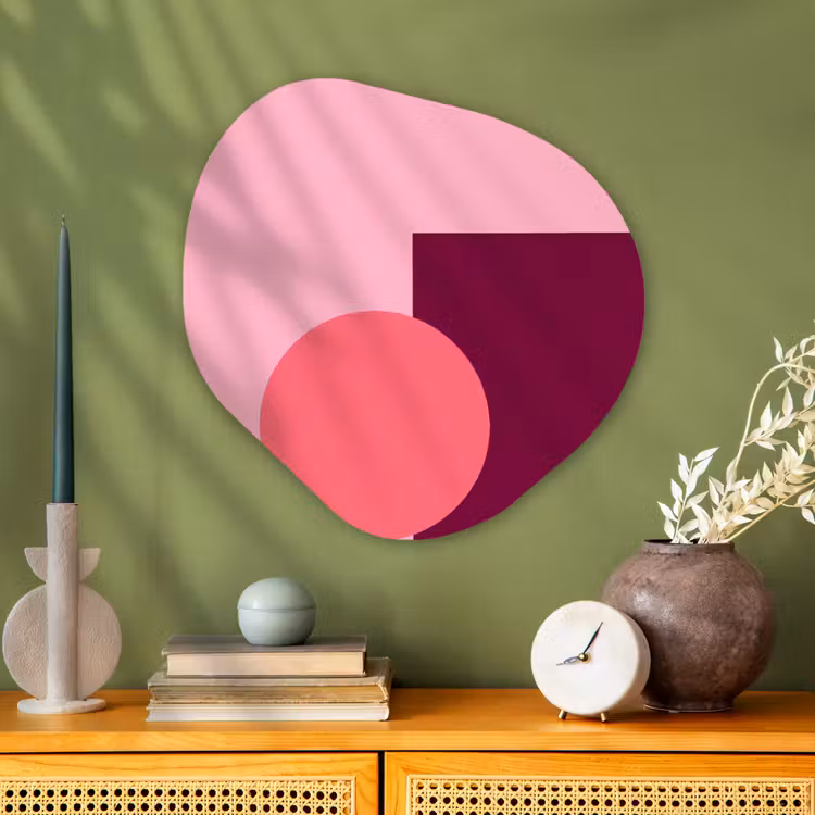 Organisch schilderij glas - Abstract - Vormen - Roze - Modern - Design — 2