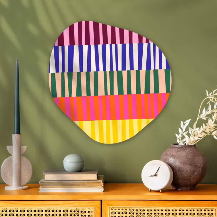 Organisch schilderij glas - Patroon - Strepen - Abstract - Modern - Kleurrijk — 2