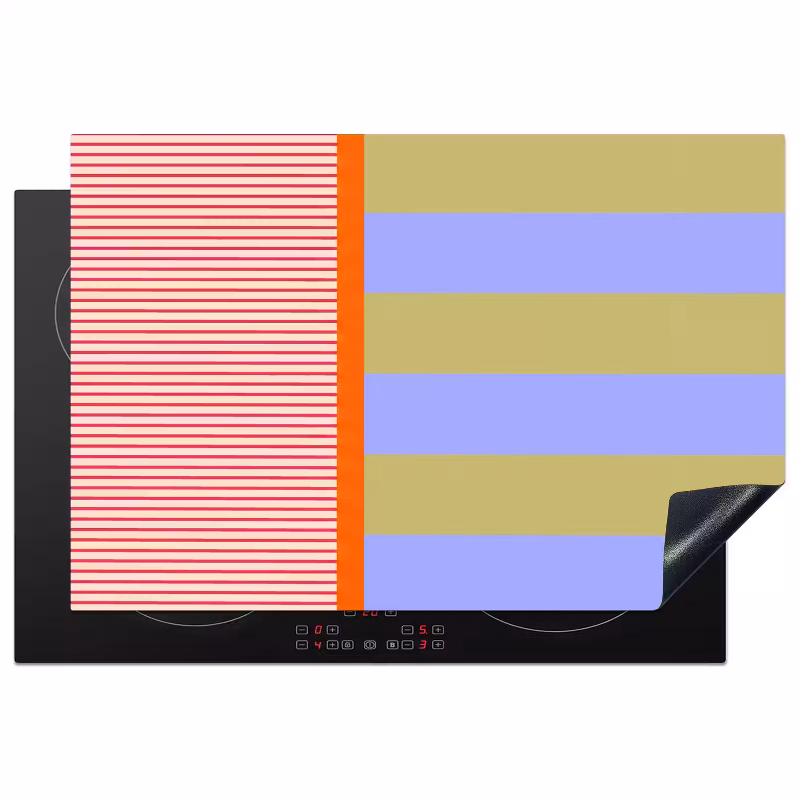 Inductiebeschermer - Abstract - Geometrie - Strepen - Blokken - Rood — 1