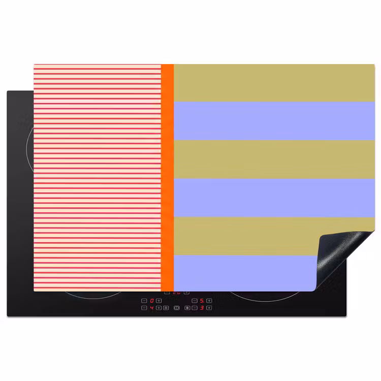 Inductiebeschermer - Abstract - Geometrie - Strepen - Blokken - Rood — 1