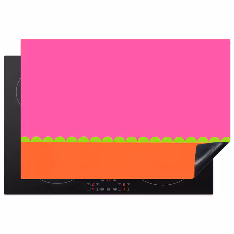 Inductiebeschermer - Abstract - Geometrisch - Kleurblokken - Roze - Oranje — 1