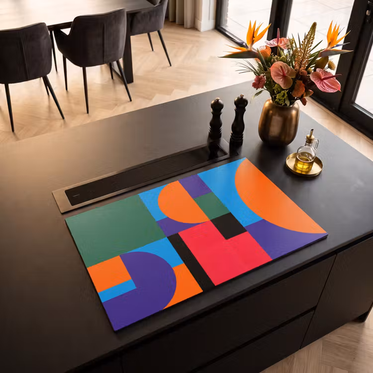 Inductiebeschermer - Geometrisch - Abstract - Vormen - Kleurrijk - Modern — 2