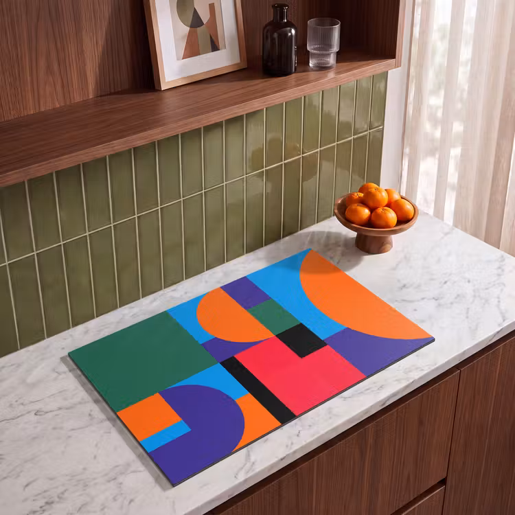 Inductiebeschermer - Geometrisch - Abstract - Vormen - Kleurrijk - Modern — 3