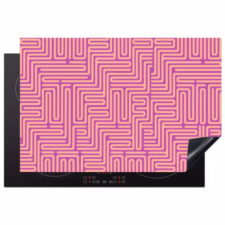 Inductiebeschermer - Patroon - Lijnen - Abstract - Modern - Paars — 1