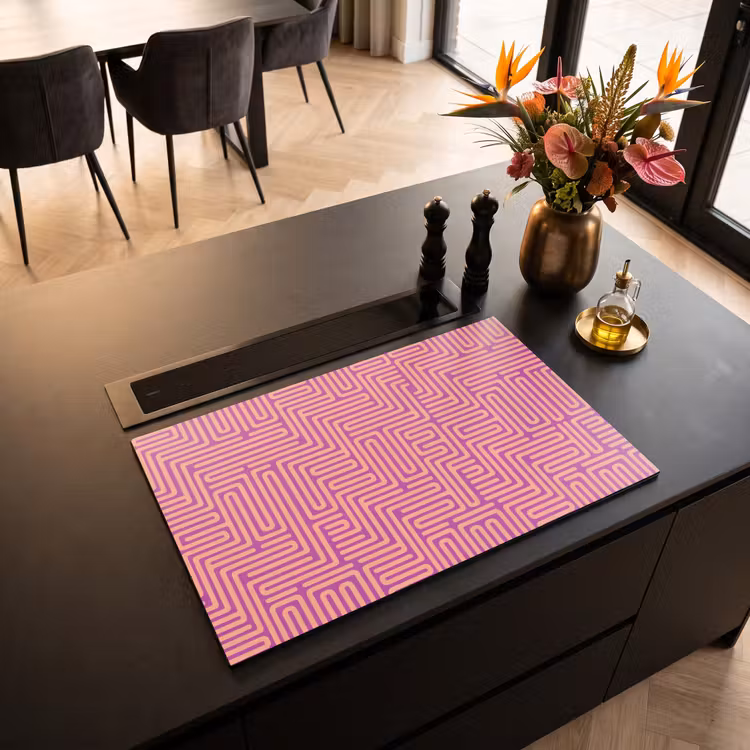 Inductiebeschermer - Patroon - Lijnen - Abstract - Modern - Paars — 2