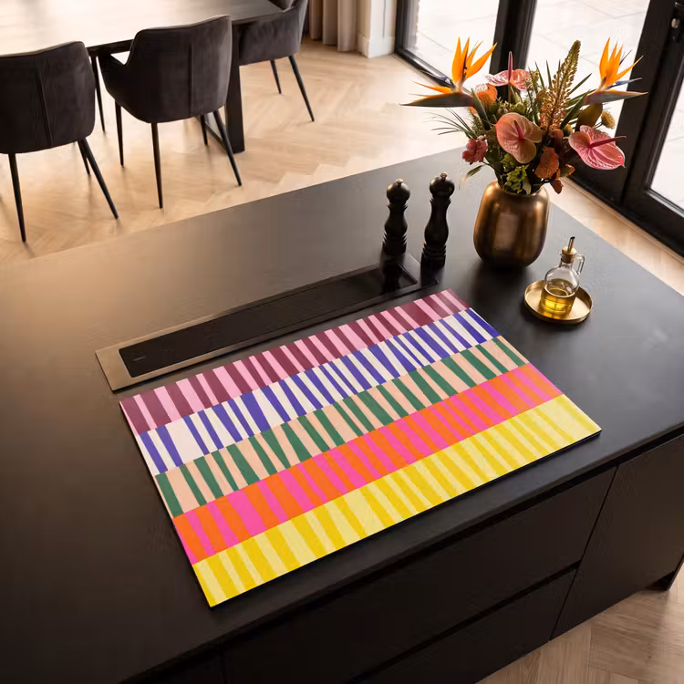 Inductiebeschermer - Patroon - Strepen - Abstract - Modern - Kleurrijk — 2