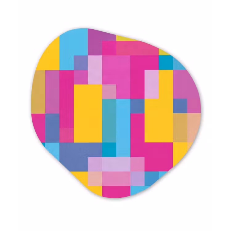 Organisch schilderij glas - Abstract - Geometrisch - Kunst - Kleurrijk - Modern — 1