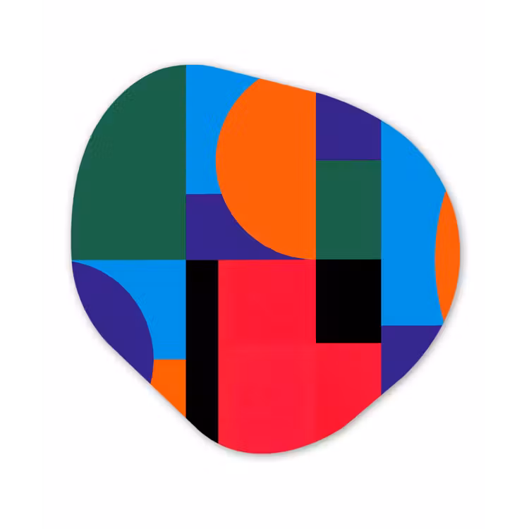 Organisch schilderij glas - Geometrisch - Abstract - Vormen - Kleurrijk - Modern — 1