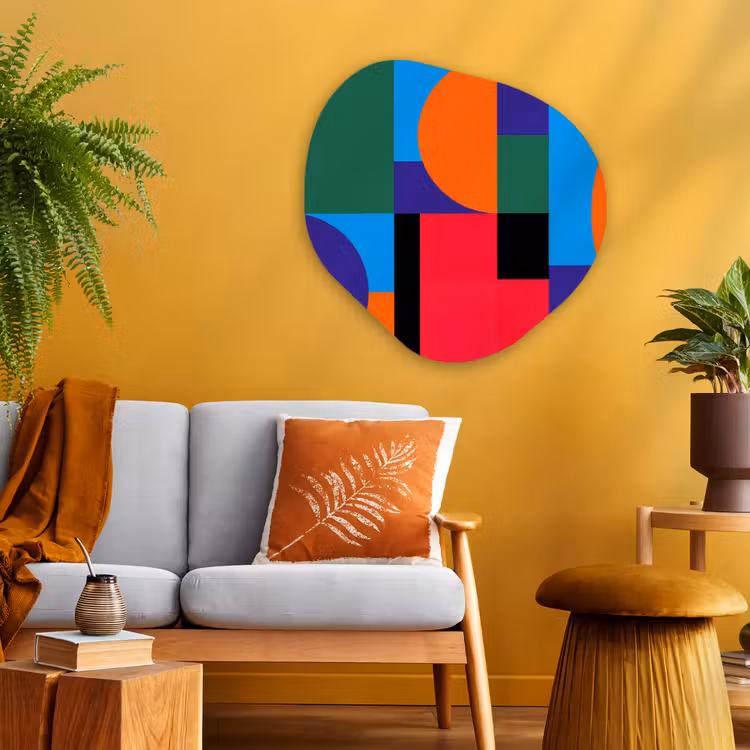 Organisch schilderij glas - Geometrisch - Abstract - Vormen - Kleurrijk - Modern — 3