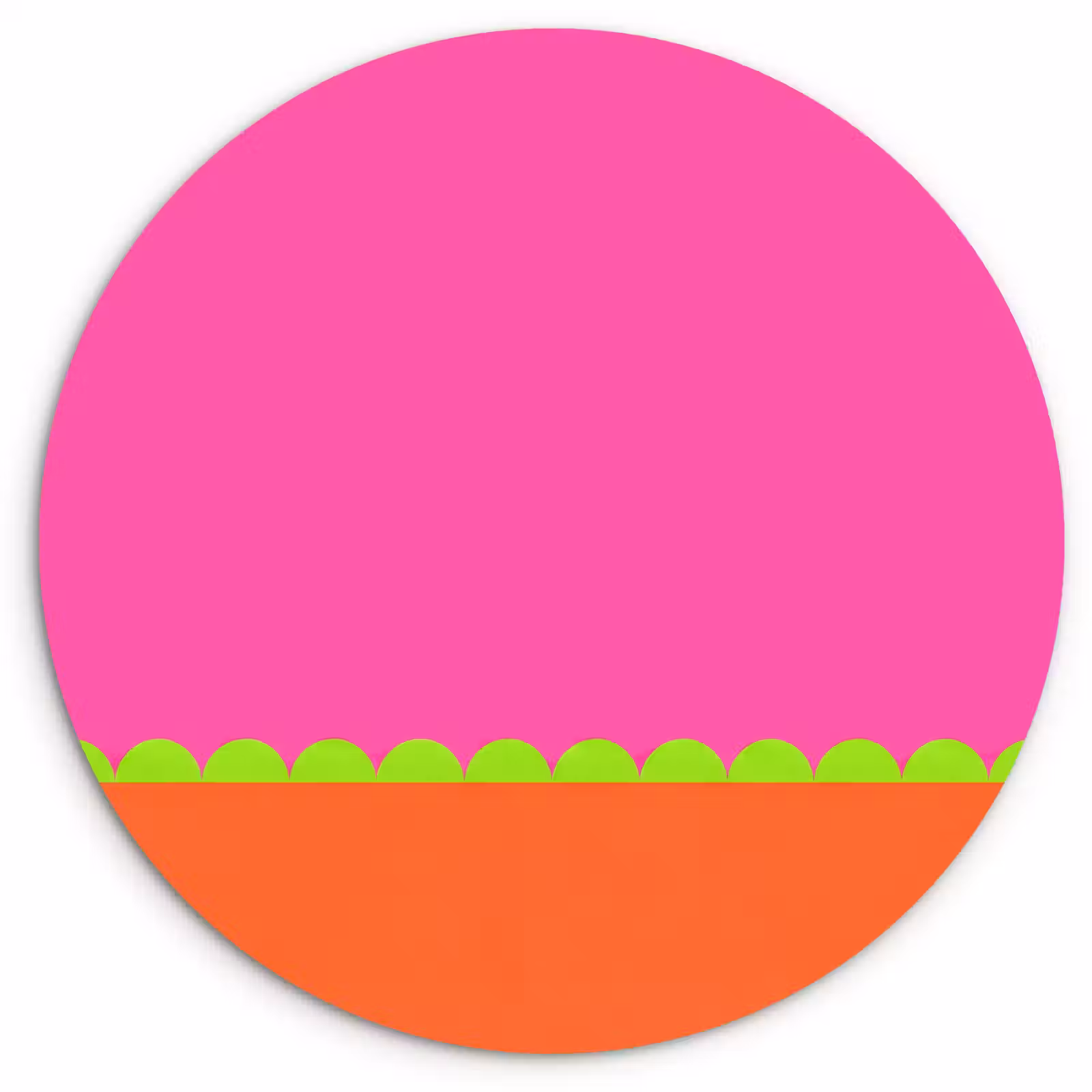 Muurcirkel - Abstract - Geometrisch - Kleurblokken - Roze - Oranje — 1