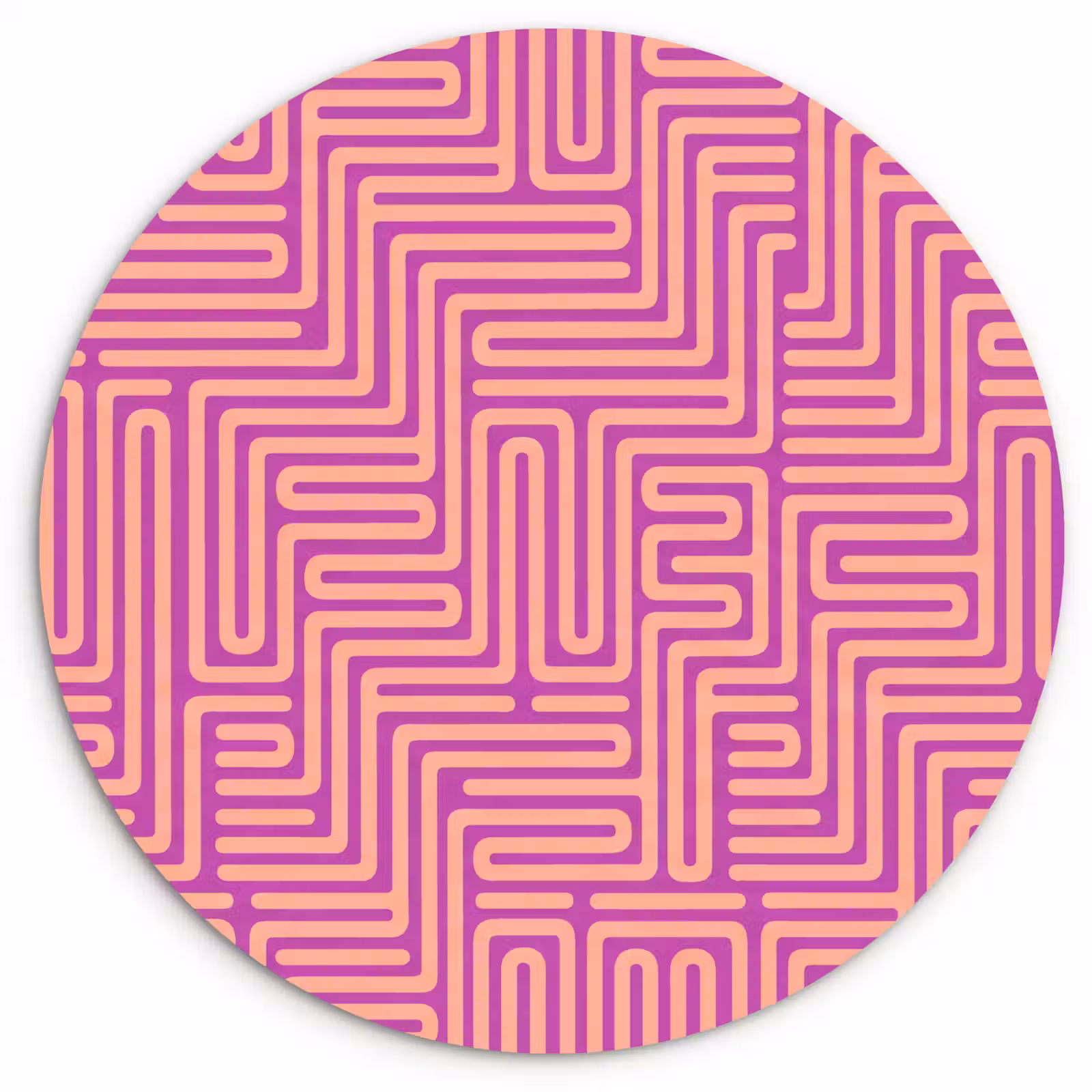 Muurcirkel - Patroon - Lijnen - Abstract - Modern - Paars — 1