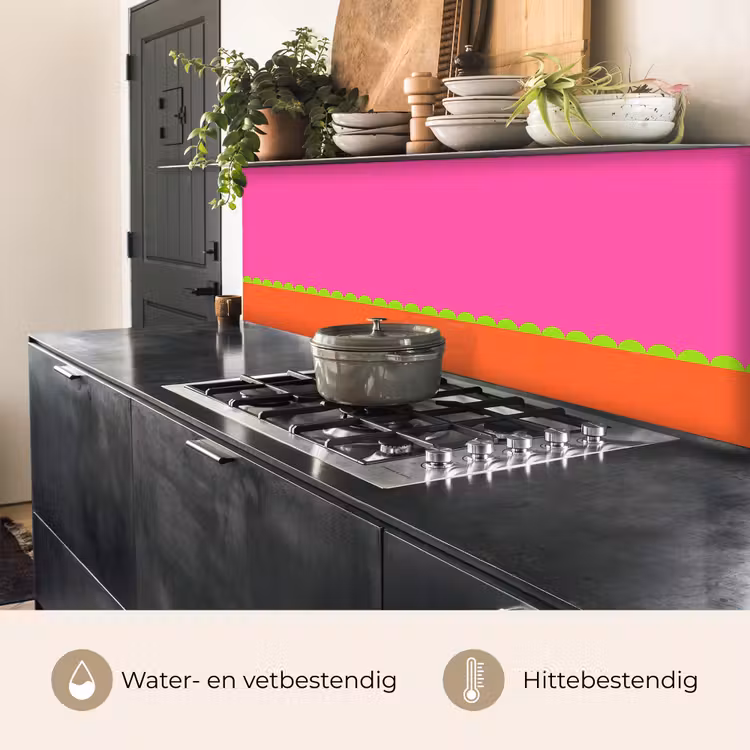 Keuken achterwand - Abstract - Geometrisch - Kleurblokken - Roze - Oranje — 5