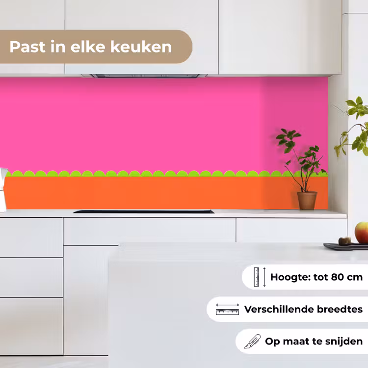 Keuken achterwand - Abstract - Geometrisch - Kleurblokken - Roze - Oranje — 7