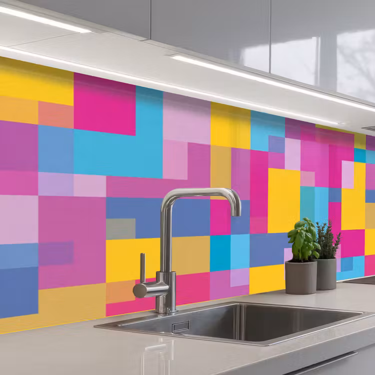 Keuken achterwand - Abstract - Geometrisch - Kunst - Kleurrijk - Modern — 2