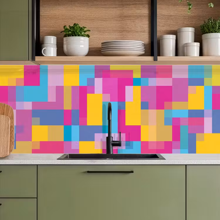 Keuken achterwand - Abstract - Geometrisch - Kunst - Kleurrijk - Modern — 8