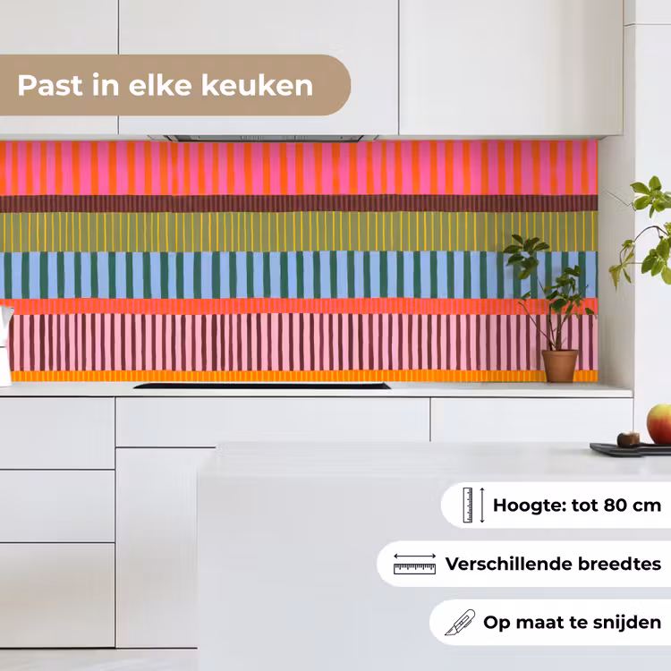 Keuken achterwand - Abstract - Strepen - Modern - Kleurrijk - Kunst — 7