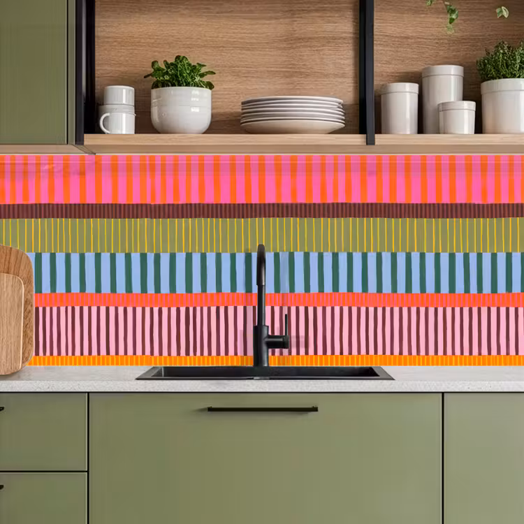 Keuken achterwand - Abstract - Strepen - Modern - Kleurrijk - Kunst — 8