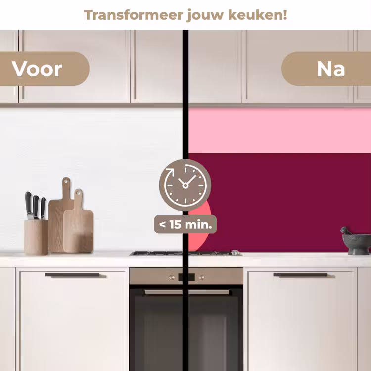 Keuken achterwand - Abstract - Vormen - Roze - Modern - Design — 3