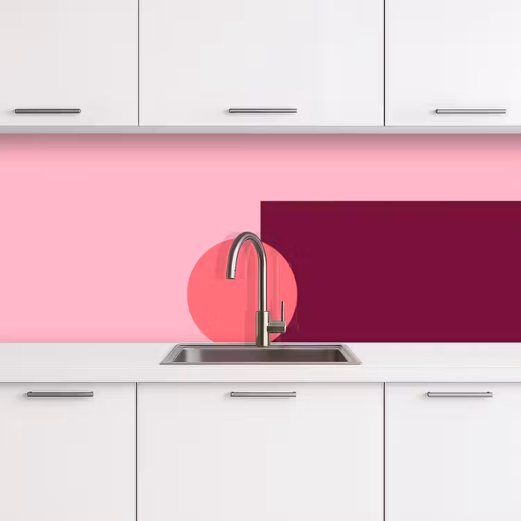 Keuken achterwand - Abstract - Vormen - Roze - Modern - Design — 4