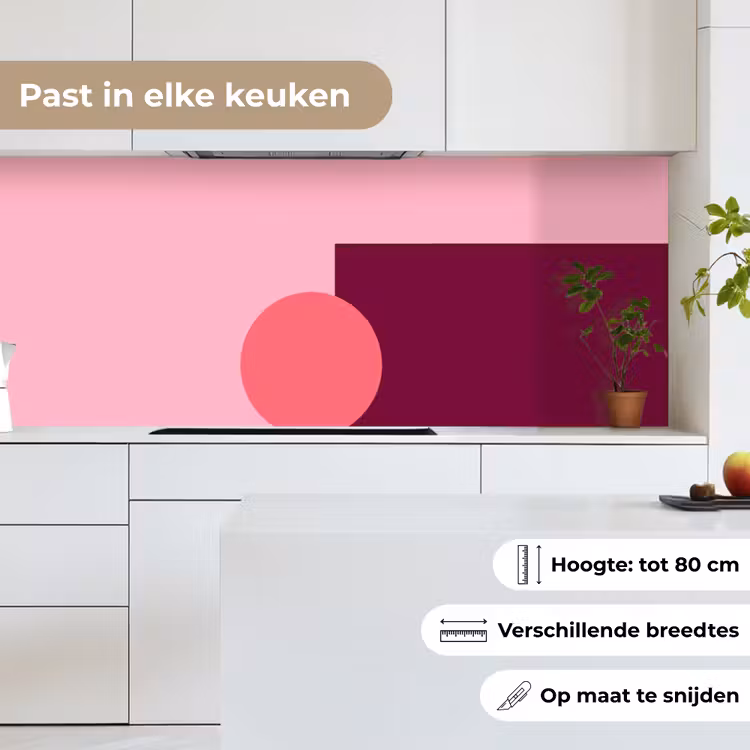 Keuken achterwand - Abstract - Vormen - Roze - Modern - Design — 7