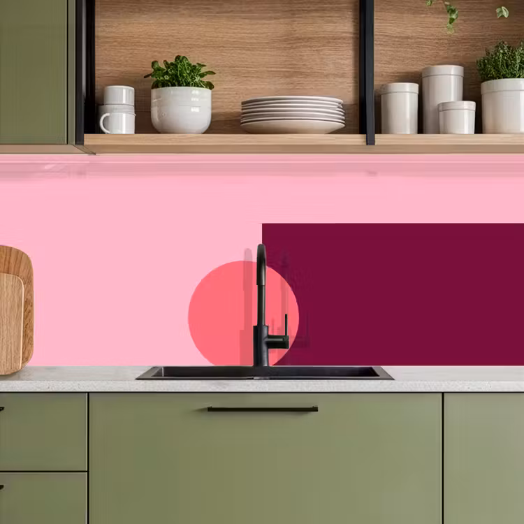 Keuken achterwand - Abstract - Vormen - Roze - Modern - Design — 8
