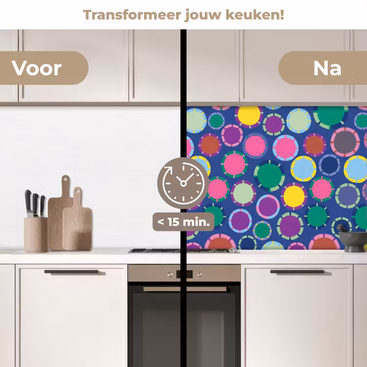 Keuken achterwand - Patroon - Cirkels - Abstract - Kleurrijk — 3