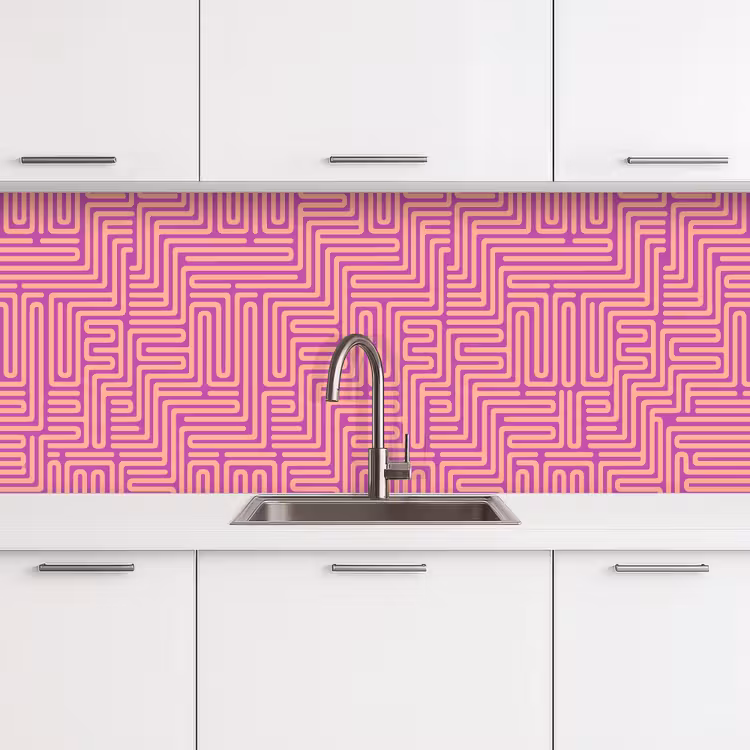 Keuken achterwand - Patroon - Lijnen - Abstract - Modern - Paars — 4