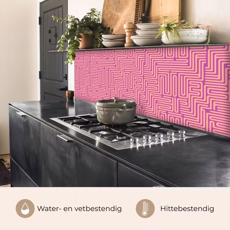 Keuken achterwand - Patroon - Lijnen - Abstract - Modern - Paars — 5