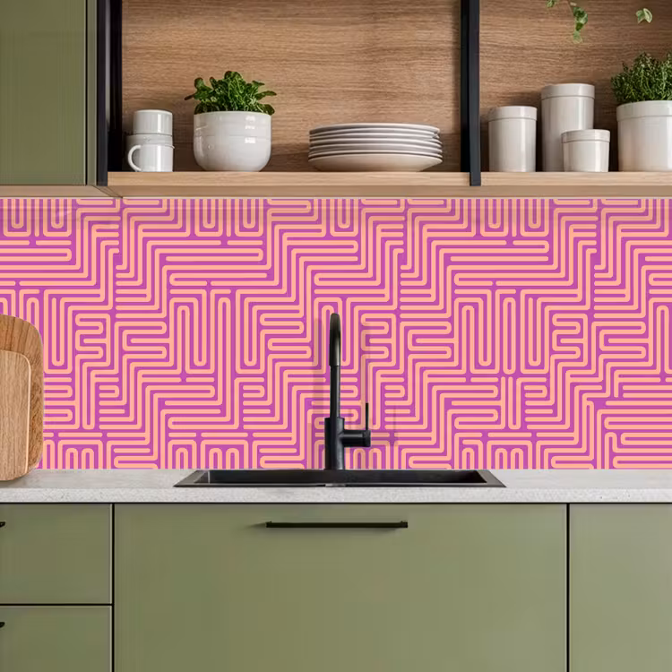 Keuken achterwand - Patroon - Lijnen - Abstract - Modern - Paars — 8