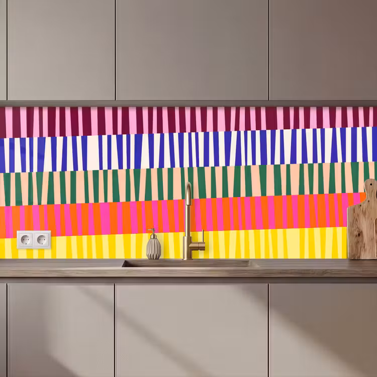 Keuken achterwand - Patroon - Strepen - Abstract - Modern - Kleurrijk — 1