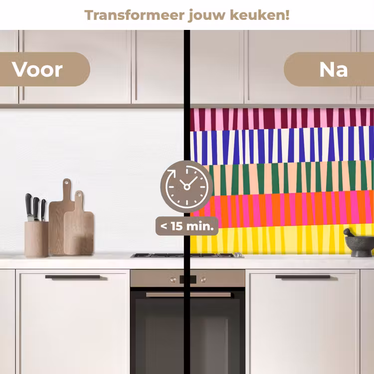 Keuken achterwand - Patroon - Strepen - Abstract - Modern - Kleurrijk — 3