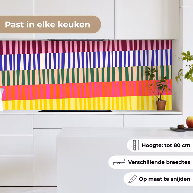 Keuken achterwand - Patroon - Strepen - Abstract - Modern - Kleurrijk — 7