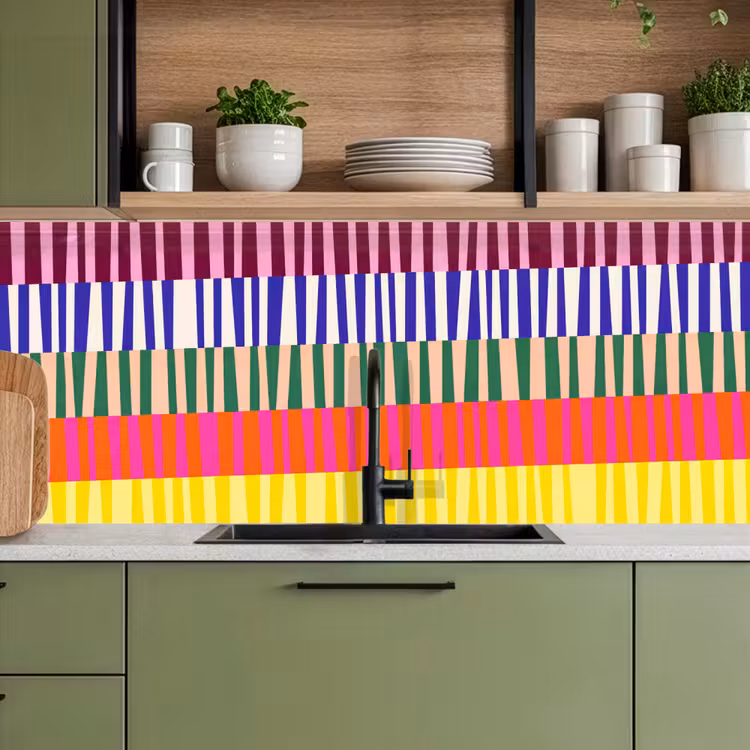 Keuken achterwand - Patroon - Strepen - Abstract - Modern - Kleurrijk — 8