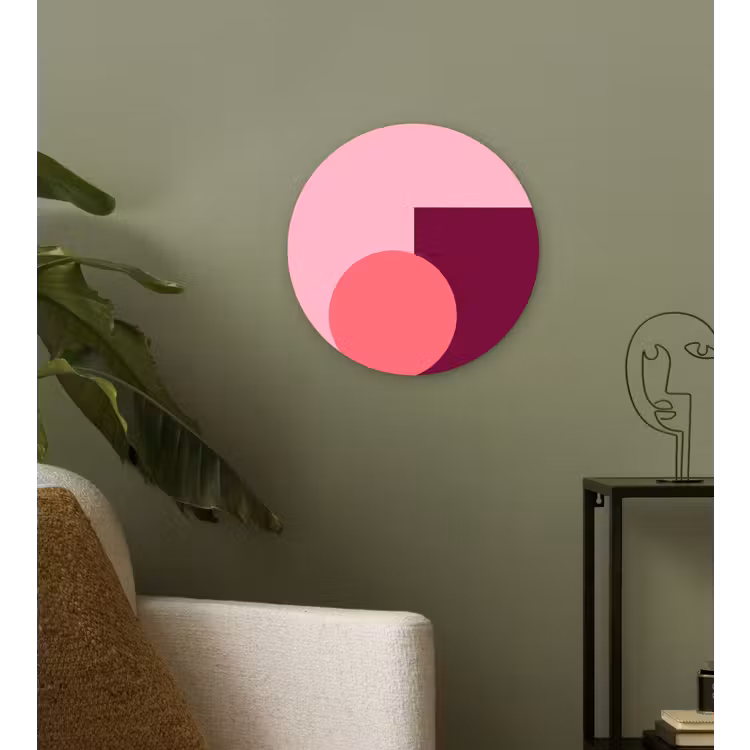 Muurcirkel - Abstract - Vormen - Roze - Modern - Design — 3