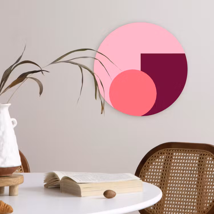 Muurcirkel - Abstract - Vormen - Roze - Modern - Design — 4